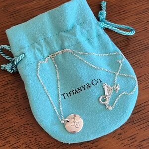 Tiffany Notes Alphabet Disc Charm Pendant, “E”